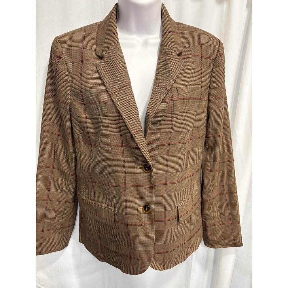 TOMMY HILFIGER Women’s Size 12 Blazer Plaid Preppy Academia Career Office Jacket